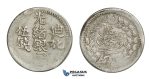 E03, China, Sinkiang, 5 Miscals AH1324, Urumchi, Silver (17.44g) Y-35a