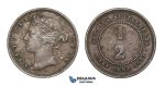 E10, Straits Settlements, Victoria, 1/2 Cent 1872-H