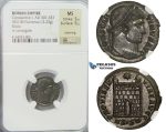 E59, Roman Empire, Constantine I (307-337) BL Nummus (3.23g) Siscia, Campgate, NGC MS