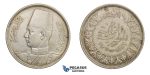 E66, Egypt, Farouk, 10 Piastres 1938, Silver, High Grade