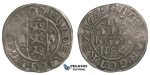 F02, Denmark, Frederik III, 2 Skilling 1665, Silver (0.70g) H. 134B, Partly weak struck