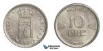 F13, Norway, Haakon VII, 10 Øre 1919, Silver, NM 116, Top Grade!