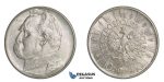 F18, Poland, 10 Zlotych 1939 (Pilsudski) Silver, TOP Grade (Minor hairlines)