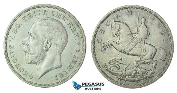 F37, Great Britain, George V, Crown 1935, Silver, High Grade!