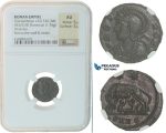F42, Roman Empire, Constantinian (330-340 AD) Æ Nummus (1.76g) Heraclea, She wolf, NGC AU