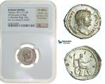 F73, Roman Empire, Hadrian (117-138 AD) AR-Denarius (3.40g) Rome, Hercules, NGC Ch MS* Star, Fine Style!