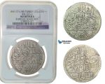 F75, Ottoman Empire, Turkey, Mustafa III, Zolota AH1171/85, Islambul, Silver, NGC AU Det.