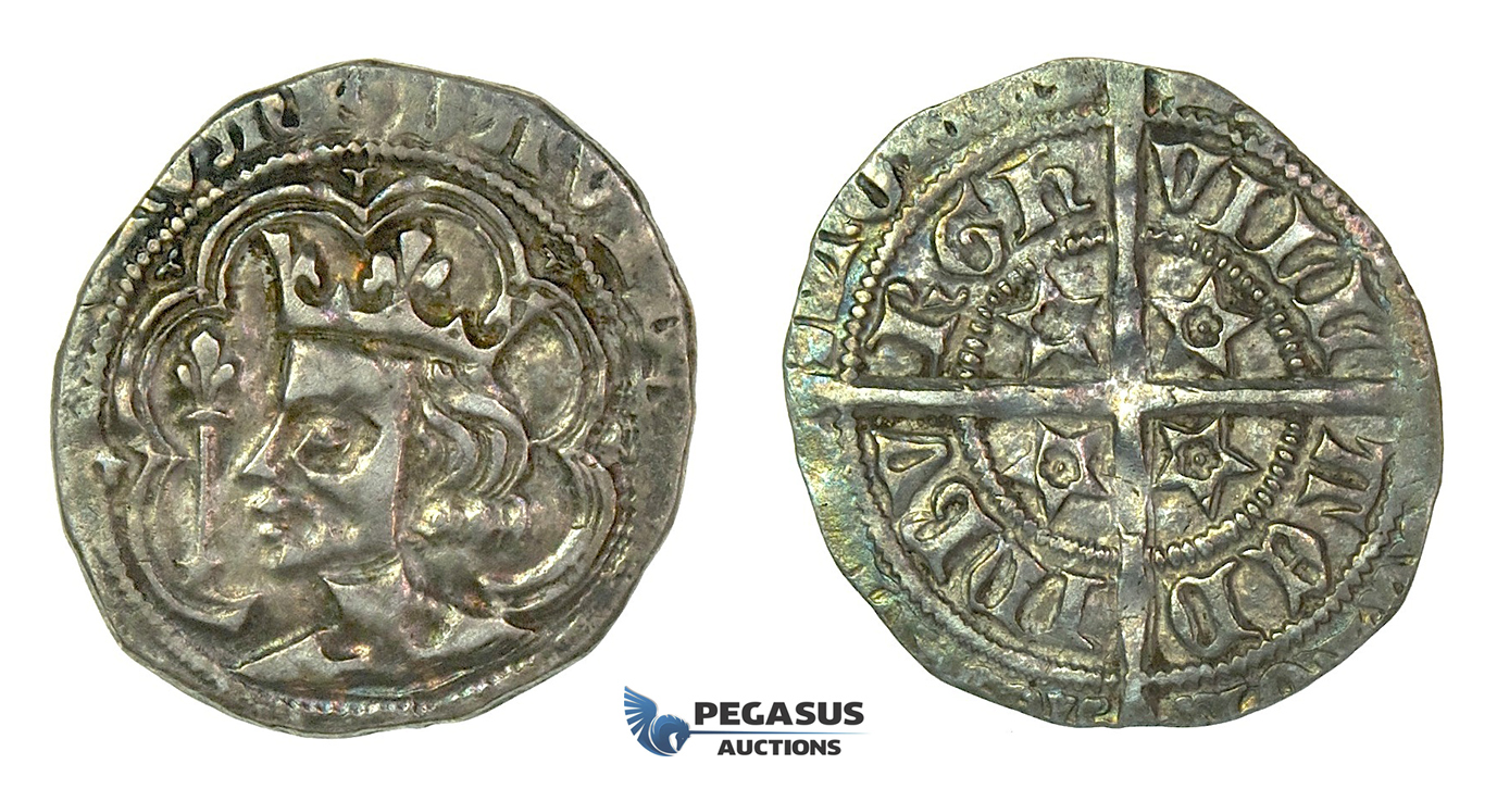 G16, Scotland, David II (1329-1371) Groat ND, Edinburgh, Silver, Nicely Toned!