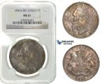 G45, Belgian Congo, Leopold II, 5 Francs 1896/4, Silver, NGC MS61, Rare!