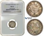 G53, Costa Rica, 10 Centimos 1914-GCR, Silver, NGC MS65 (Pop 1/2)