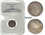 G54, Ottoman Empire, Egypt, Abdül Hamid II, 2 Qirsh AH1293/33-H, Heaton, SIlver, NGC MS63