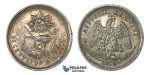 H47, Mexico, 25 Centavos 1872 Mo M, Mexico City, Silver, Toned High Grade!