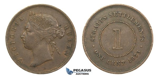 H60, Straits Settlements, Victoria, Cent 1873, Nice coin!