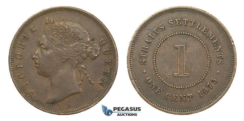H60, Straits Settlements, Victoria, Cent 1873, Nice coin!
