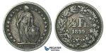 H65, Switzerland, 1/2 Franc 1899-B, Bern, Silver, Nice!