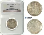 I18, French Indo-China (Vietnam) 20 Centimes 1937, Silver, NGC MS63