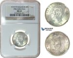 I23, Ecuador, 2 Decimos 1914-TF, Philadelphia, Silver, NGC MS63