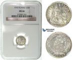 I24, Peru, 1/2 Dinero 1916 FG, Silver, NGC MS66