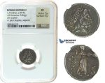 I30, Roman Republic, L. Procilius L.f. AR Denarius (3.82 g), Rome (ca. 80 BC) NGC EF