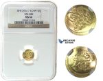 I40, Ottoman Empire, Egypt, Abdülhamid II, 5 Qirsh AH1293/7, Misr, Gold, NGC MS66