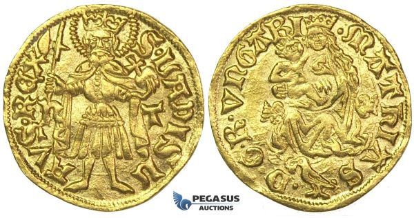 I52, Hungary, Matthias Corvinus, Goldgulden ND (1482-88) h-T, Hermannstadt (Transylvania) Gold (3.59g) TOP Grade!