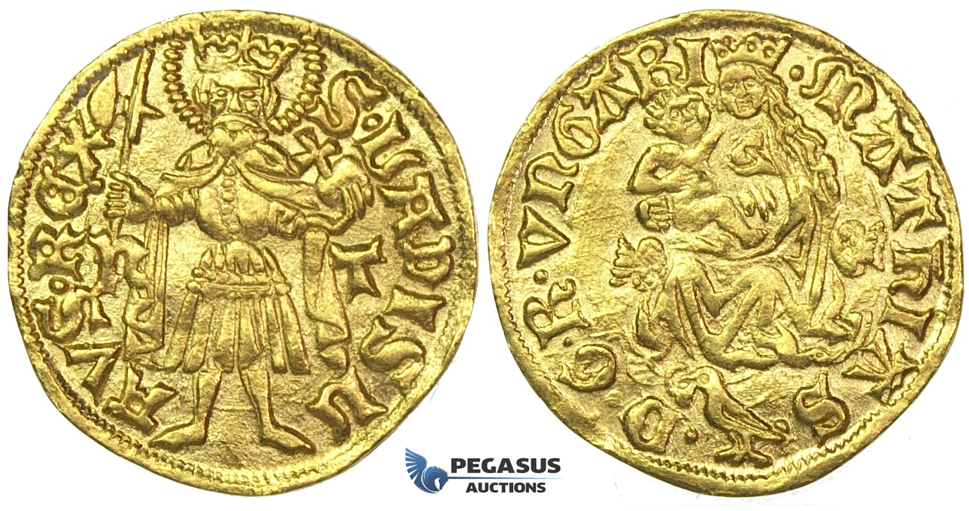 I52, Hungary, Matthias Corvinus, Goldgulden ND (1482-88) h-T, Hermannstadt (Transylvania) Gold (3.59g) TOP Grade!
