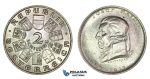I94, Austria, Republic, 2 Schilling 1932 (Joseph Haydn) Silver, UNC!