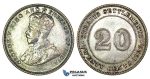 J25, Straits Settlements, George V, 20 Cents 1926, Silver, Toned TOP Grade!