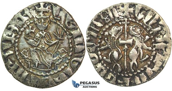 J30, Cilician Armenia, Royal, Levon I (1198-1219) AR Tram (2.89g) Great Patina & High Grade!
