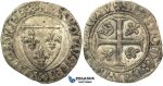 J34, France, Charles VI (1380-1422) Blanc Guénar, 4th emission, Saint-Pourçain, Silver (3.07g) Nice!