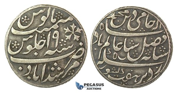 J50, India, Bengal, Rupee Yr. 19, Silver, Nice Grade!