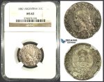 J78, Argentina, 20 Centavos 1882, Silver, NGC MS62