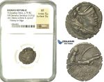 K86, Roman Republic, T. Claudius Nero (c. 79 BC) AR Denarius Serratus (3.81g) 79 BC, Rome, NGC XF
