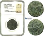 K87, Roman Provincial, Gaul, Nemausus, Augustus & Agrippa (27 BC - 14 AD) AE Dupondius (12.27g) c. 9/8-3 BC, NGC VF