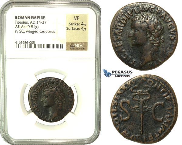 K88, Roman Empire, Tiberius (14-37 AD) AE As (9.81g) 34/5 AD, Rome, NGC VF