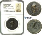 K89, Roman Empire, Nero (54-68 AD) AE Dupondius (12.59g) 63 AD, Rome, NGC VF Fine Style