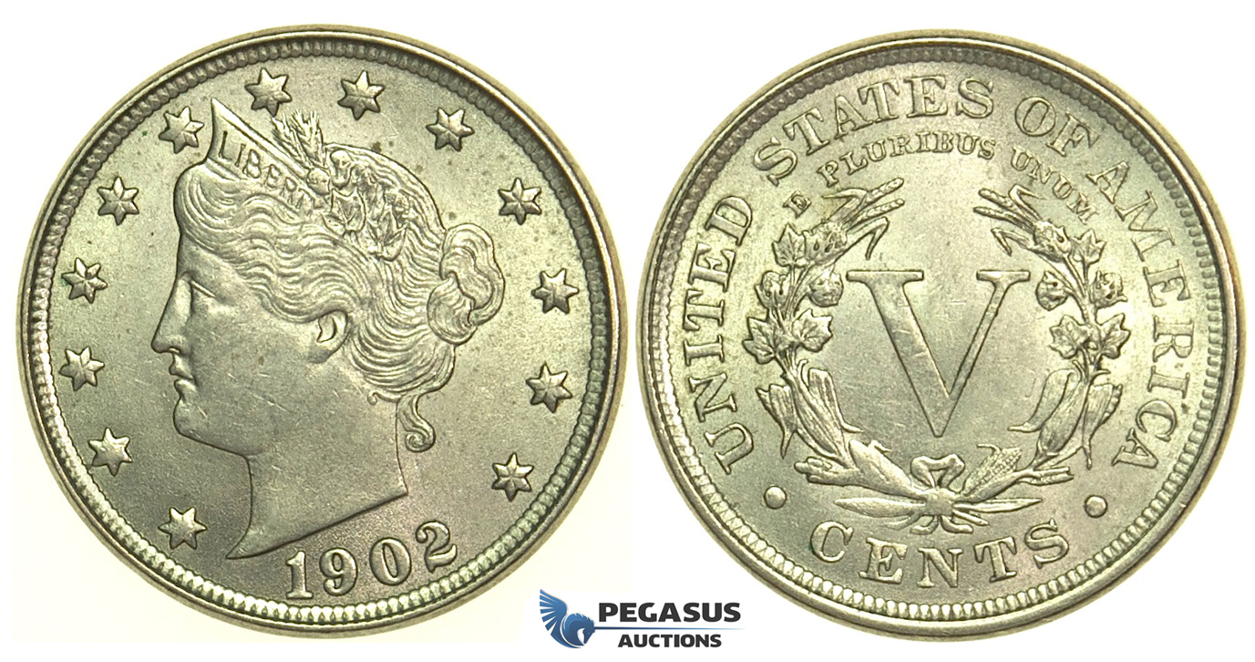 L22, United States, Liberty 5 cents (Nickel) 1902, Mint State!