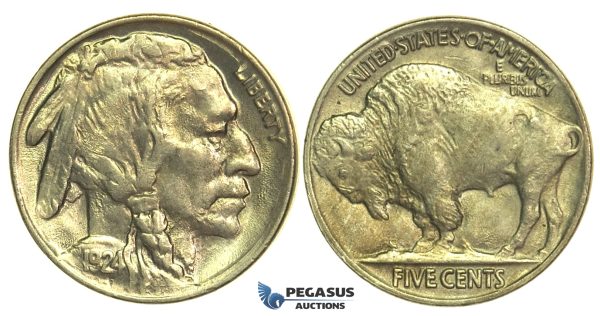 L23, United States, Buffalo 5 cents (Nickel) 1924, Mint State!