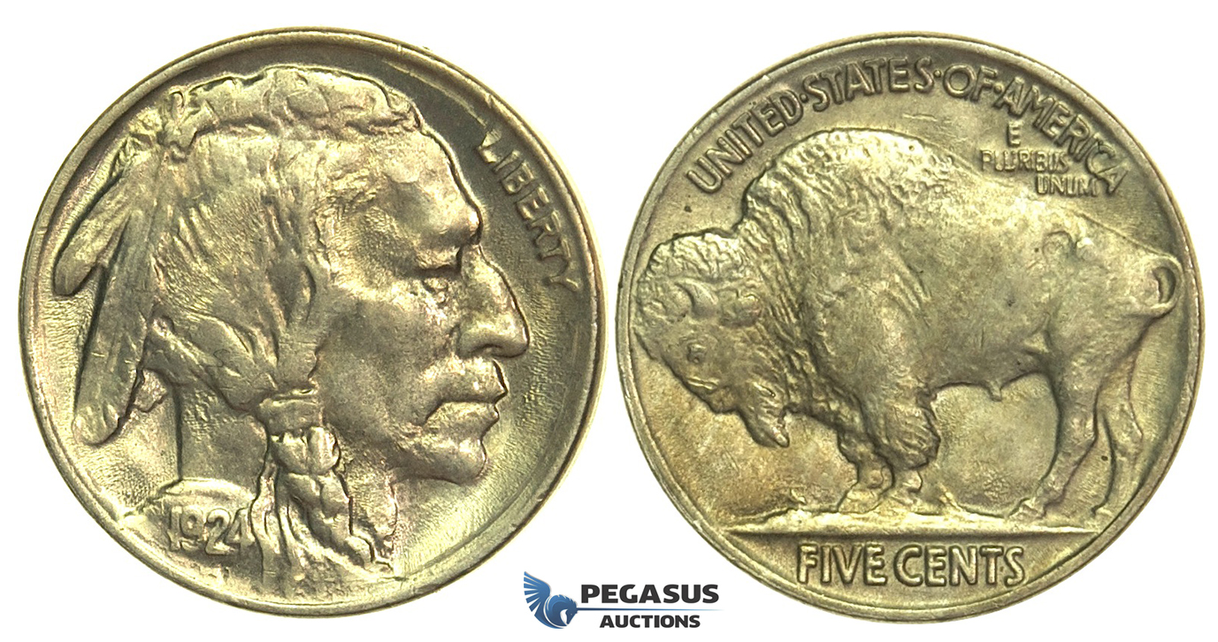 L23, United States, Buffalo 5 cents (Nickel) 1924, Mint State!