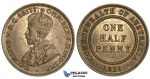 L31, Australia, George V, Half Penny 1911, High Grade! Partial Luster, Red Brown