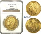 L48, Italy, Vittorio Emanuele III, 100 Lire 1903-R, Rome, Gold, NGC MS61, Very Rare!