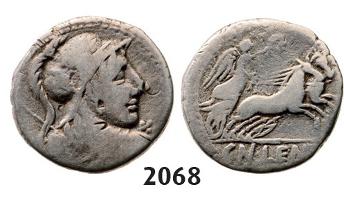 Lot: 2068. Roman Republic, Cn. Cornelius Lentulus (76-75 BC) Denarius, Rome, Silver (3.61g)
