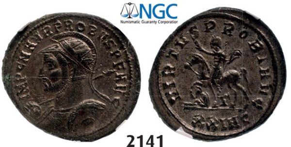 Lot: 2141. Roman Empire, Probus, 276-282 AD, Antoninianus (Struck 280 AD) Cyzicus, Billon (3.66g), NGC AU