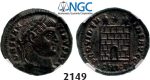 Lot: 2149. Roman Empire, Constantine I, 307-337 AD, Æ3 (Nummus) (Struck 327-328 AD) Cyzicus, Billon (3.47g), NGC AU