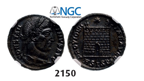 Lot: 2150. Roman Empire, Constantine I, 307-337 AD, Æ3 (Nummus) (Struck 328-329 AD) Siscia, Billon (2.71g), NGC MS