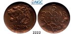 Lot: 2222. Albania, Ahmed Bey Zogu I, 1928-­1939, 5 Qindar Leku, 1926-­R, Rome, NGC MS65RB