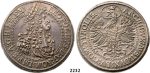 Lot: 2232. Austria, Leopold, 1657-1705, Double Taler, No Date (1695) Hall, Silver