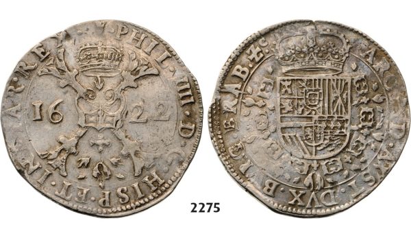Lot: 2275. Belgium, Brabant, Philip IV. Of Spain, 1621-1665, Patagon 1622, Antwerp, Silver