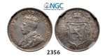 Lot: 2356. Cyprus, George V, 1910-1936, 9 Piastres 1919, London, Silver, NGC AU55