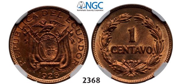 Lot: 2368. Ecuador, Centavo 1928, Bronze